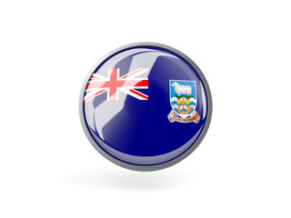 Round icon with flag of falkland islands