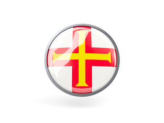 Round icon with flag of guernsey