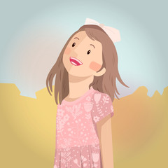 Smile girl mascot great for any use. Vector EPS10.