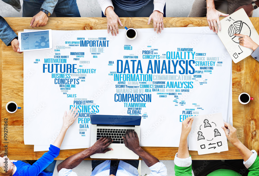 Poster data analysis analytics comparison information concept