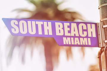 South Beach Miami Street Sign © Atomazul