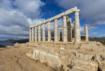 Temple of Poseidon at Cape Sounion in Greece