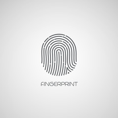 Fingerprint identification icon. Vector illustration