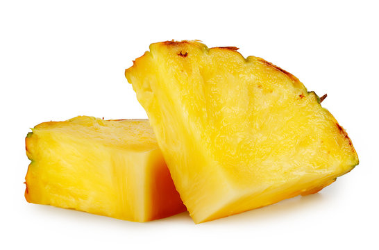 Sliced juicy pineapple slices
