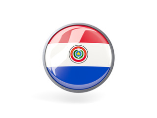 Naklejka premium Round icon with flag of paraguay