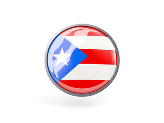 Round icon with flag of puerto rico