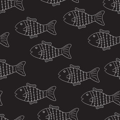 Black and white pattern with fish