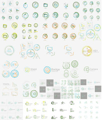 Vector mega set of linear stamp logos