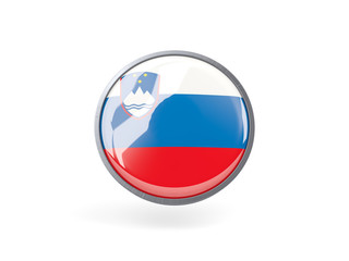 Round icon with flag of slovenia