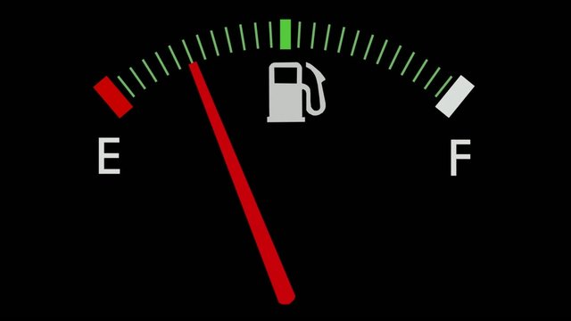 Fuel gauge full-empty-full car dashboard meter