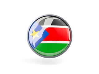 Round icon with flag of south sudan