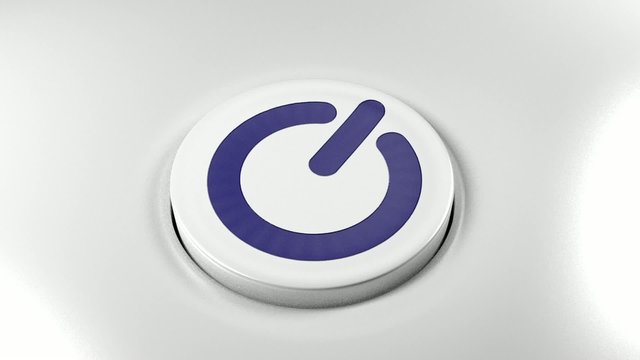 Power button switch turn off blue