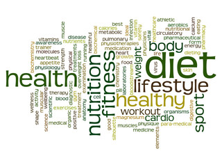 Conceptual health word cloud