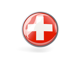 Round icon with flag of switzerland