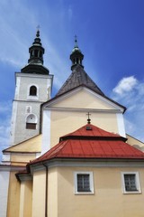 Fototapeta na wymiar Three churches in Broumov, Czech Republic