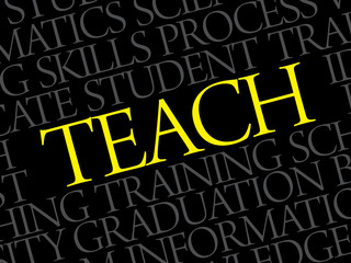 TEACH word cloud, education business concept