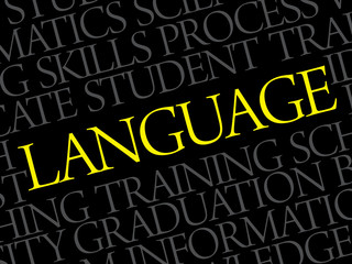 LANGUAGE word cloud, education business concept