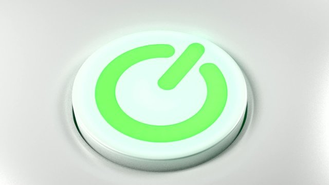 Power button switch turn on green