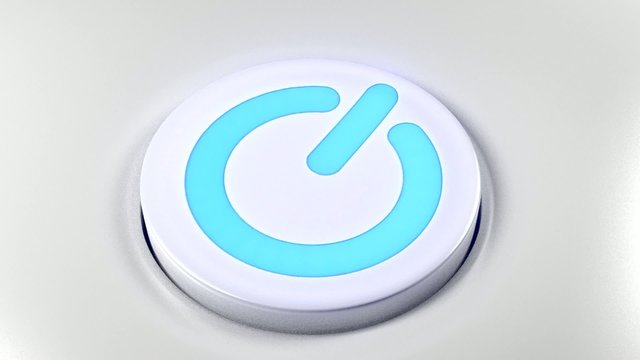 Power button switch turn on blue