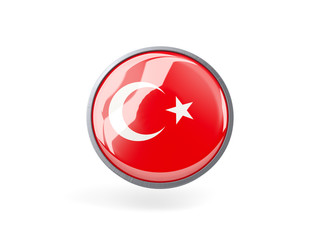 Round icon with flag of turkey