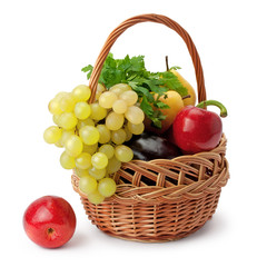 fruits and vegetables in a basket