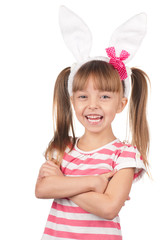 Girl with bunny ears