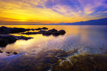 Fototapeta na wymiar Sunset at the lake