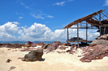 Beautiful beach with hut