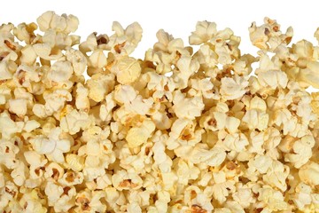 Fresh popcorn on a white