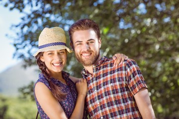 Fototapeta premium Hipster couple smiling at camera