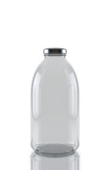 Traditional glass bottle isolated on white background