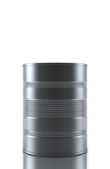 Blank aluminum food can isolated over white background