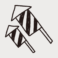 Firecrackers doodle drawing