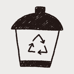 recycle trash can doodle drawing