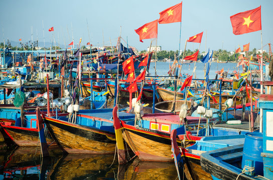 Fishing Boats In Marina At Nha Trang, Vietnam