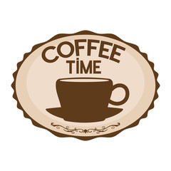 Vector sign. Coffee time.