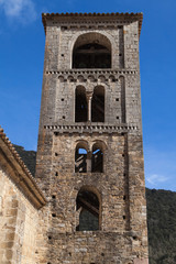 Fototapeta na wymiar Romanesque bell tower of Beget