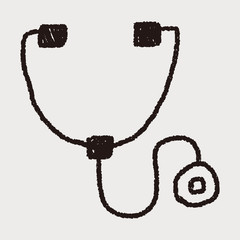 Stethoscope doodle drawing