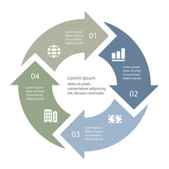 Circular infographics template for cycling diagram, graph, prese