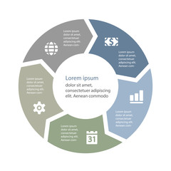 Circular infographics template for cycling diagram, graph, prese