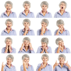 Fototapeta premium Elderly woman in different moods