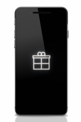 Gift Isolated smart phone icon concept