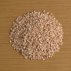 Circle of sesame seeds