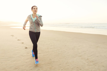 Beautiful woman running