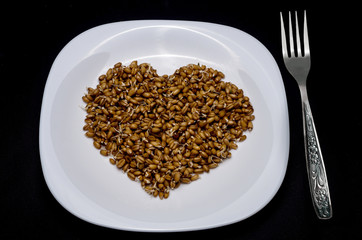 Wheat germ in the plate