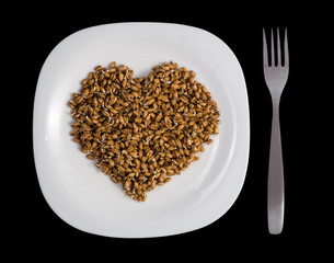 Wheat germ in the plate