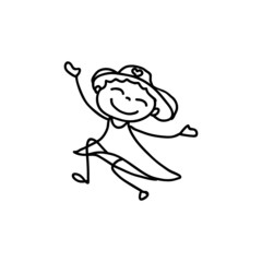 hand drawing cartoon character happy kids