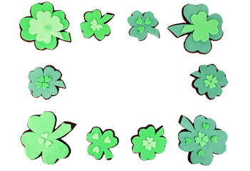 Tasty cookies as shamrocks for Saint Patrick's Day