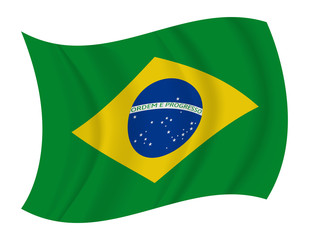 Brazil flag waving vector