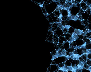 Naklejka premium Blue cybernetic particles